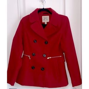 Maralyn & Me Red Winter Vintage Peacoat Juniors Size XS ❤️